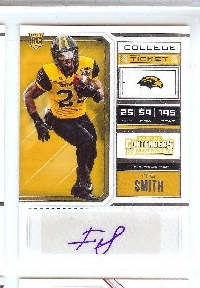 ITO SMITH 2018 CONTENDERS DRAFT PICKS AUTO COLLEGE TICKET #291 SOUTHERN MISS SP? - Image 1 of 1