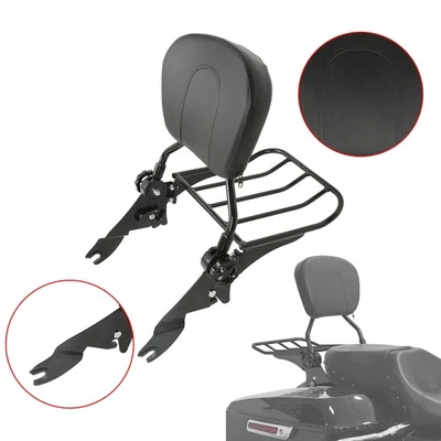Portaequipajes con respaldo de barra Sissy apto para Harley Touring Road Glide 2009-2025 Foto 1 de 4