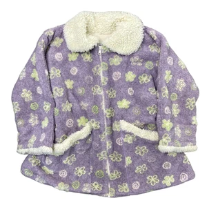 Corky & Company Girls Purple White Polar Fleece Jacket Size M - Picture 1 of 5