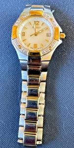 BELLO! Orologio Seiko 7282-0CG0 Diamanti Data Zaffiro Argento Quarzo 25mm 6 1/4" - Foto 1 di 5