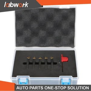 Oal 5Pc Indexable Turning Tool Set with Tcmt1.8(1.5) Carbide Insert1/4'' by 2'' - Picture 1 of 24