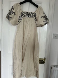Primark Dress, Cream Embroidered with pockets. Size 14 - Picture 1 of 6