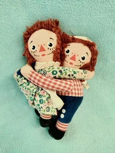💙Vintage 70's Knickerbocker's 8”🍃🍒Raggedy Ann & Andy Hugging Dolls🍒🍃(read) - Picture 1 of 6