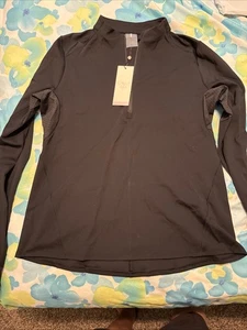 Damen Large Calia Run LS 1/4-Reißverschluss rein schwarz neu mit Etikett - Bild 1 von 9