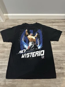 Vtg Y2K 2007 Rey Mysterio 619 T Shirt Sz L Black Double Sided WWE Wrestling - Picture 1 of 8