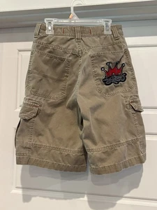 JNCO Y2K KHAKI CROWN SHORTS BOYS 16 BAGGY SKATER STYLE 90s - Picture 1 of 16