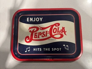 Antikes Pepsi Cola Soda Werbung Metall Serviertablett trifft auf den Punkt Doppelpunkt - Bild 1 von 9