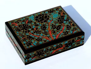 Portagioie laccato cartapesta floreale Kashmir piccolo 3"X4" India NUOVO! - Foto 1 di 11