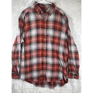 Wolverine Mens Flannel Sz XL Plaid Red Gray Long Sleeve Camping Outdoor EUC - Picture 1 of 11