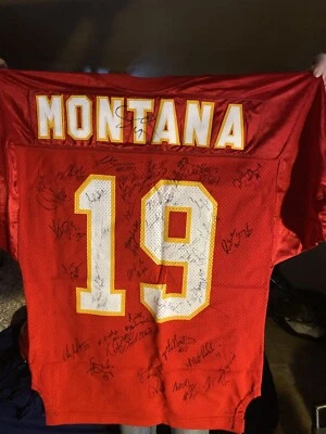 Camiseta deportiva 100 % auténtica Joe Montana #19 vintage de los Wilson Chiefs talla 46 Kansas City Foto 1 de 4