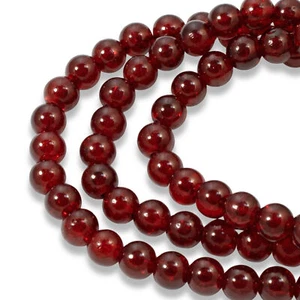 100 Ruby Red Round Glass Crackle Beads 6mm, Small Dark Red Beads for DIY Jewelry - Picture 1 of 4