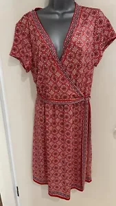 Max Studio rotes Jersey Faux Wickelkleid Gr. XL - Bild 1 von 10