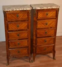 1890s Antique pair of  French Louis XV Satinwood & Marble top Lingerie Stands