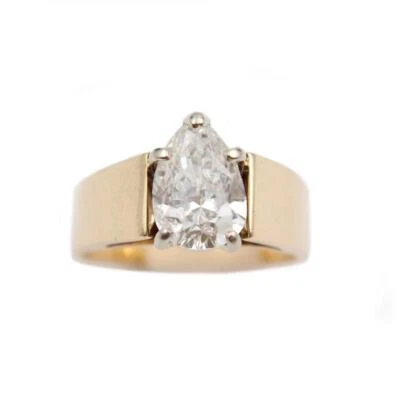 1.59ct Diamond solitaire 14K yellow gold ring with appraisal $12,000.00 Size 5.5 - Изображение 1 из 4