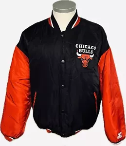 Starter Chicago Bulls giacca bomber raso foderato uomo taglia L vintage anni 90 - Foto 1 di 7