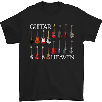 Collection Guitar Heaven T-Shirt Acoustique Pour Hommes 100% Coton - Photo 1/4