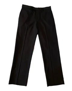 Pantalones negros Savane para hombre 34x32 bolsillos frente plano calce recto - Imagen 1 de 6