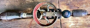 Antiker Handwerker Eierschläger Stil rotierendes Handbohrer Werkzeug mit Aufbewahrungsfach - Bild 1 von 19