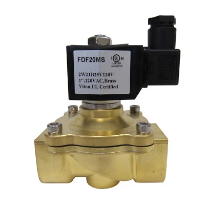 PRM INC. NEW PRM 1 INCH NPT ZERO DIFFERENTIAL SOLENOID VALVE 120VAC BRASS VITON NC NIB