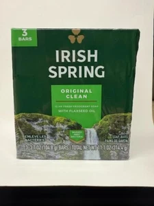 (PACK of 3 BARS) Irish Spring ORIGINAL SCENT Bar Soap for Men& Women. 12-HOUR OD - Picture 1 of 1