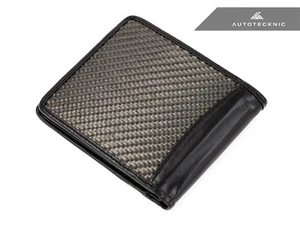 GENUINE AUTOTECKNIC 3D TEXTURED CARBON FIBER BI-FOLD WALLET WITH LEATHER INSERT - Picture 1 of 4
