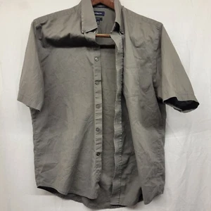 Croft & Barrow Mens Easy Care Button Front Shirt Medium Gray Short Sleeve 05-015 - Picture 1 of 3