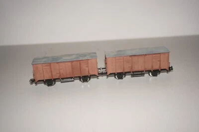SK13/6] 2x PIKO H0 Covered Wagons Ebrahim. 54045 Aged - Image 1 of 4