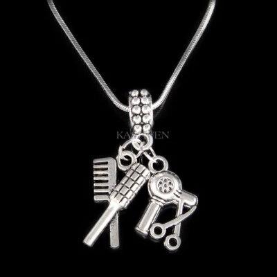 Haar Stylist Friseur Haar Blow Trockner Schere Cosmetologist Halskette - Bild 1 von 4