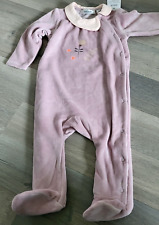 MARESE Pyjama velours à pieds violet col rond Taille 6 mois