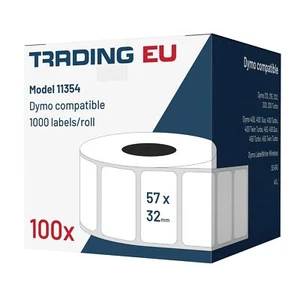 100x étiquette compatible avec Dymo 11354 57mm x 32mm 1000 étiquettes par roulea - Photo 1/6