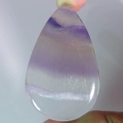78.10 Cts, Natural Purple Fluorite Pear Shape Cabochon Loose Gemstone 28X47X6 mm - Image 1 of 4