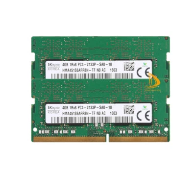 SK Hynix DDR4 RAM 8 GB 2x 4GB 1RX8 2133P PC4-17000 SO-DIMM Laptop Memory CL15 - Image 1 of 4