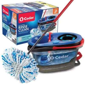 O-Cedar Easy Wring Rinse Clean Deep Clean Microfiber Spin Mop and Bucket System - Picture 1 of 8