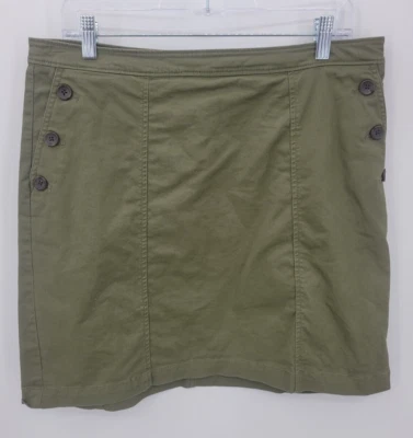Falda Banana Republic Mujer 10 Verde Oliva Detalle Botón Boho Informal Festival Foto 1 de 4