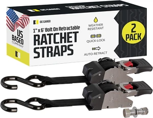 DC Cargo Anschraubbare automatisch einziehbare Ratschengurte - (2er-Pack) 1 Zoll x 6 Fuß - 600 - Bild 1 von 12