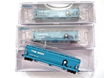 N Athearn 6941 Set 3 "The Rock" ACF 3-Bay Centerflow Covered Hoppers Low Ship - Image 1 of 4