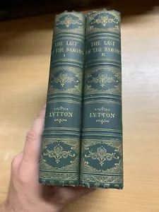 *RARE* 1890 LORD EDWARD BULWER-LYTTON "LAST OF THE BARONS" VOLS 1 & 2 BOOKS (P8) - Picture 1 of 19