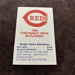 1984 Cincinnati Reds Spring Training Taschenplan.  Delta Airlines - Bild 1 von 3