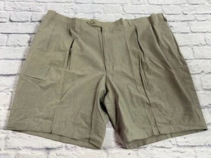 Vintage Corbin Pleated Casual Cotton Shorts 50 Tan Textured NWT MSRP $90 - Picture 1 of 8