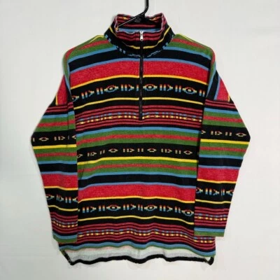 Chaps Sport Men's Striped 1/4 Zip Pullover Southwest Print Size M - Image 1 of 4