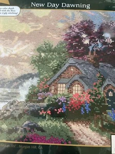 Kreuzstich Thomas Kinkade Candamar Design #51519 Day Dawn NEU Ocean Cottage - Bild 1 von 12