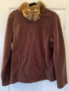 Style & Co Sport XL Brown Long Sleeve Sweater with Faux Fur and Zipper - Picture 1 of 5