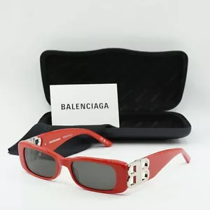 BALENCIAGA BB0096S 015 Solid Red/Grey 51-18-130 Sunglasses New Authentic - Picture 1 of 6