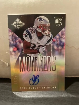 2013 Panini Limited Monikers gold /25 Josh Boyce #178 Rookie Auto RC patriots - Image 1 of 2
