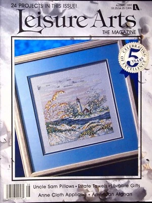 24 PROJECTS IN THIS ISSUE! AUGUST 1991 VOLUME 5, #5 LEISURE ARTS  UNCLE SANTA - Image 1 of 4