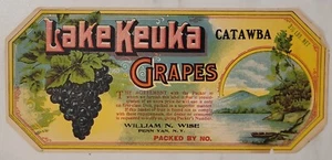 LABEL New York Grapes Lake Keuka Penn Yan New York William Wise #2 - Picture 1 of 1