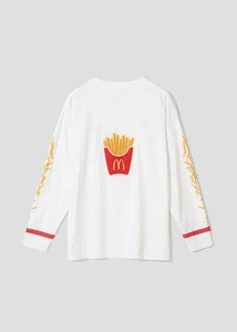 [Graniph] McDonald's French Fries | T-shirt manica lunga sciolta, bianca, SS-XL - Foto 1 di 10