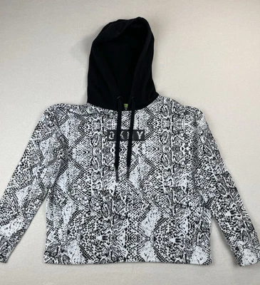 DKNY Sport Women's Hoodie Size Small Snake Skin Print Kangaroo Pocket Drawstring - Image 1 of 4