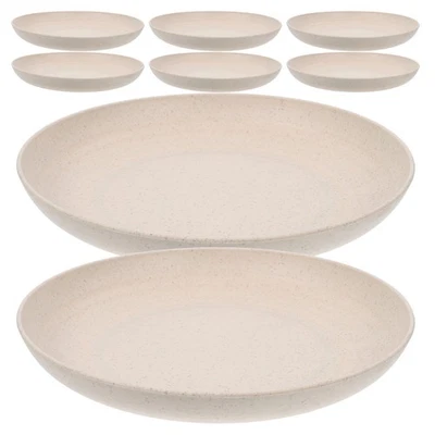  8 Stück Weizenstrohteller, unzerbrechliches Abendessen, runde - Bild 1 von 4