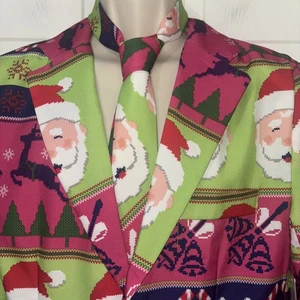 Neu mit Etikett Holiday Time Ugly Holiday Weihnachtsjacke Blazer zum Binden Gr. S 34 36 rosa - Bild 1 von 11